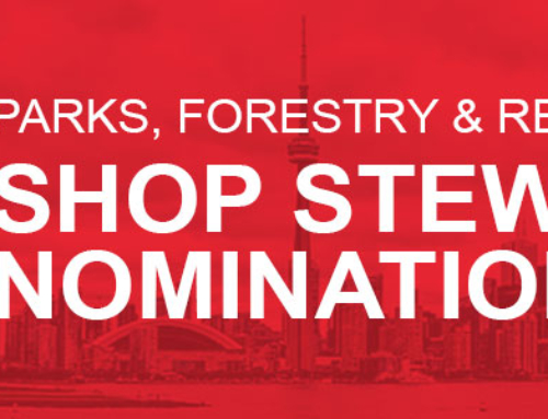 Shop Steward Nominations – Parks, Forestry & Recreation